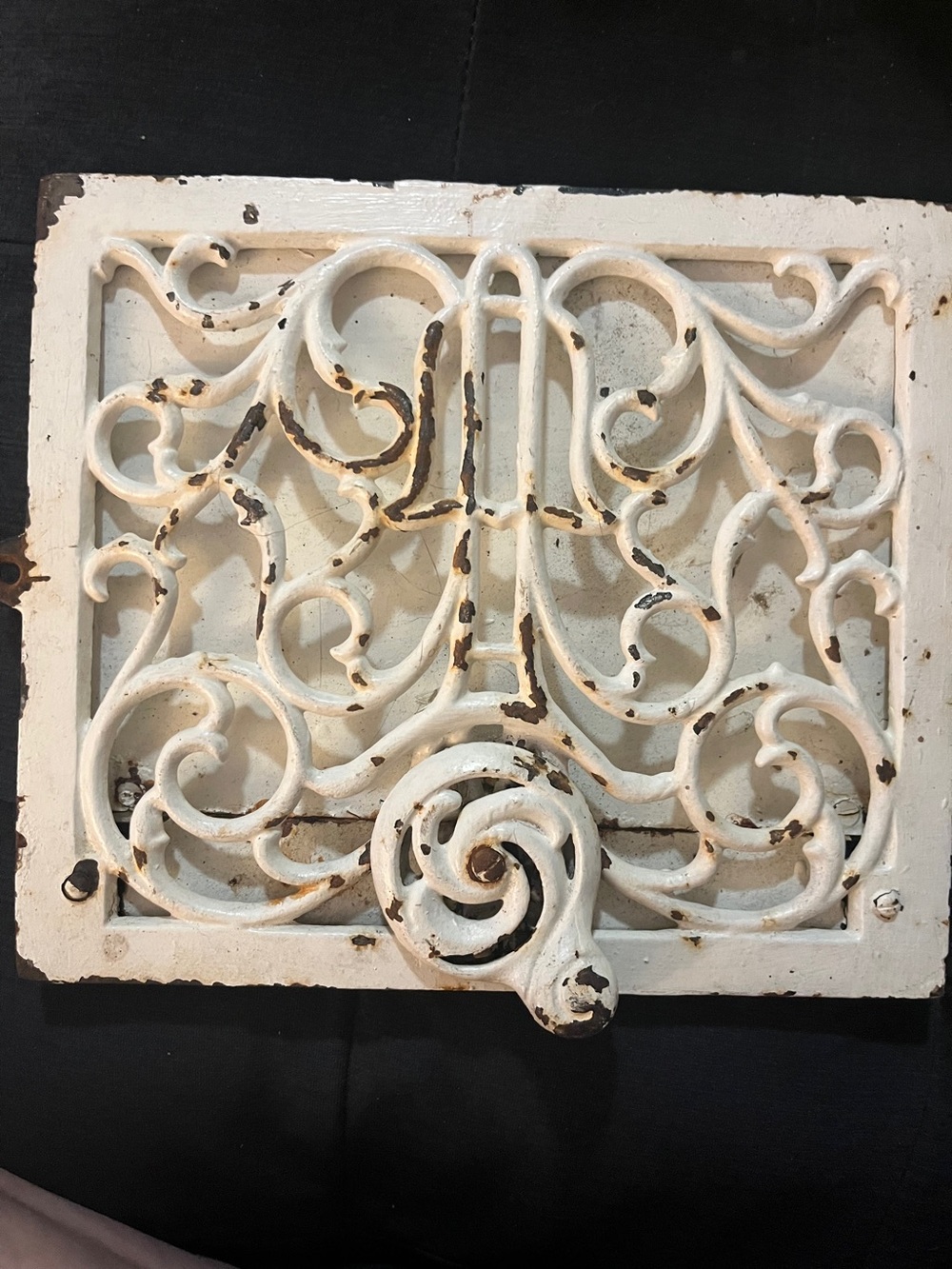 Victorian cast iron heat register vent cover with working damper